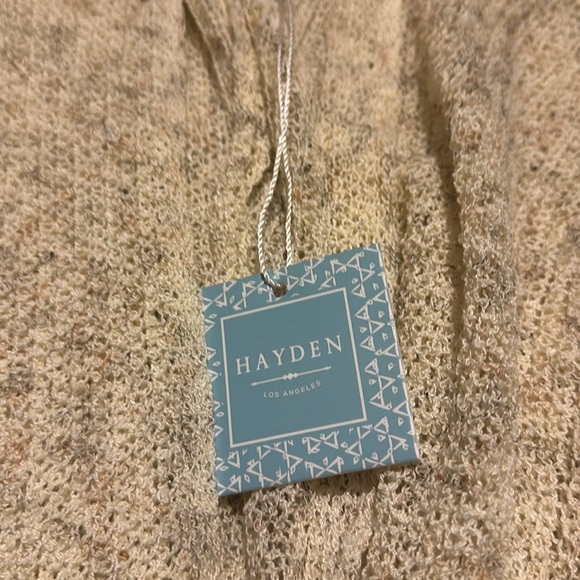 NWT Hayden Los Angeles Semi-Sheer Dolman Sleeve Cardigan Sweater in tan - Picture 9 of 10